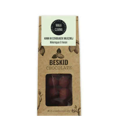 Beakid-Chocolate-Draze-Kawa-w-mlecznej-czekoladzie opakowana w trójkątne pudełko z okienkiem_mundonovo.pl