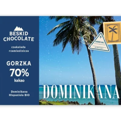 Czekolada Beskid Chocolate gorzka Dominikana Hispaniola. Pudełko kolorowe. Sklep mundonovo.pl