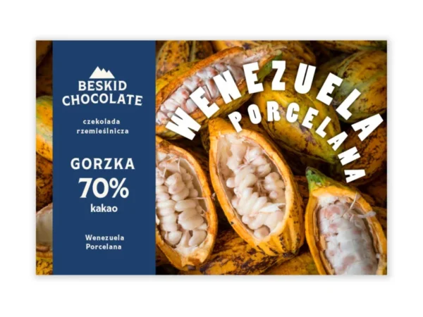Czekolada Beskid Chocolate gorzka Wenezuela porcelana. Pudełko kolorowe. Sklep mundonovo.pl