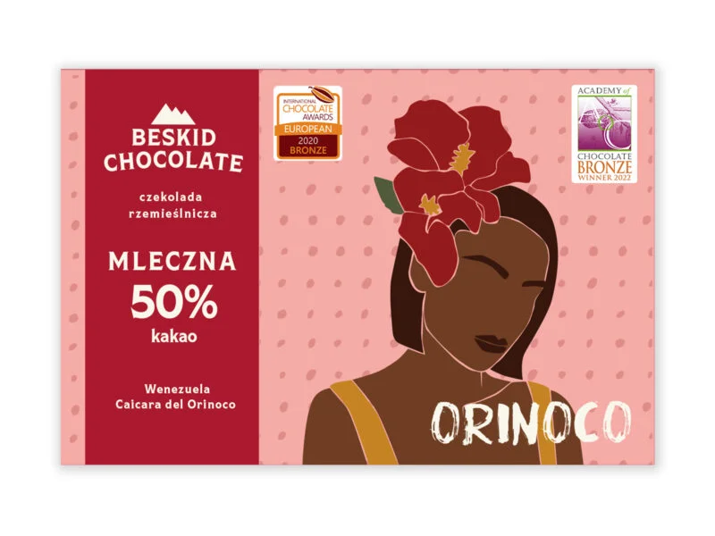 Czekolada Beskid Chocolate mleczna Wenezuela Caicara. Pudełko z okienkiem. Sklep mundonovo.pl